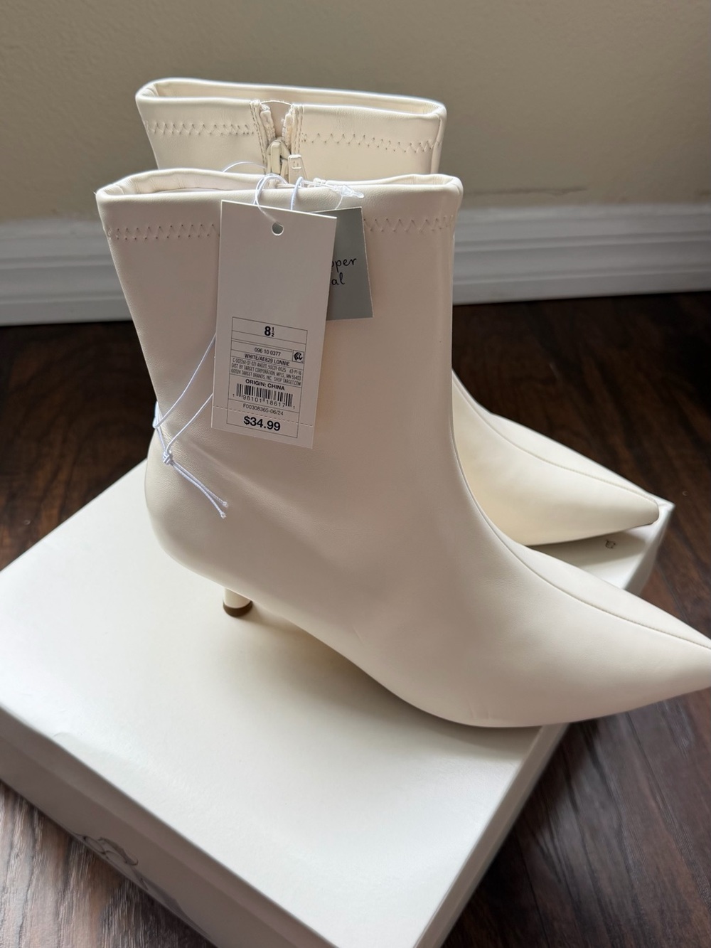 A New Day Heels Women’s Size 8.5 White Lonnie AE829 New With Tag - Picture 4 of 5